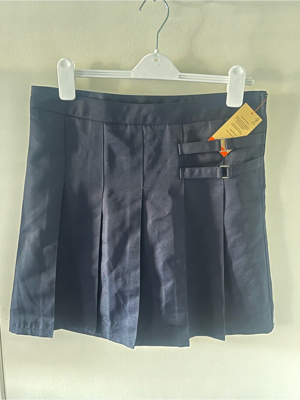 Classic Navy School Skirt with Buckle Detail